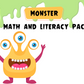 Monster Themed Downloadable Preschool Math and Literacy Pack