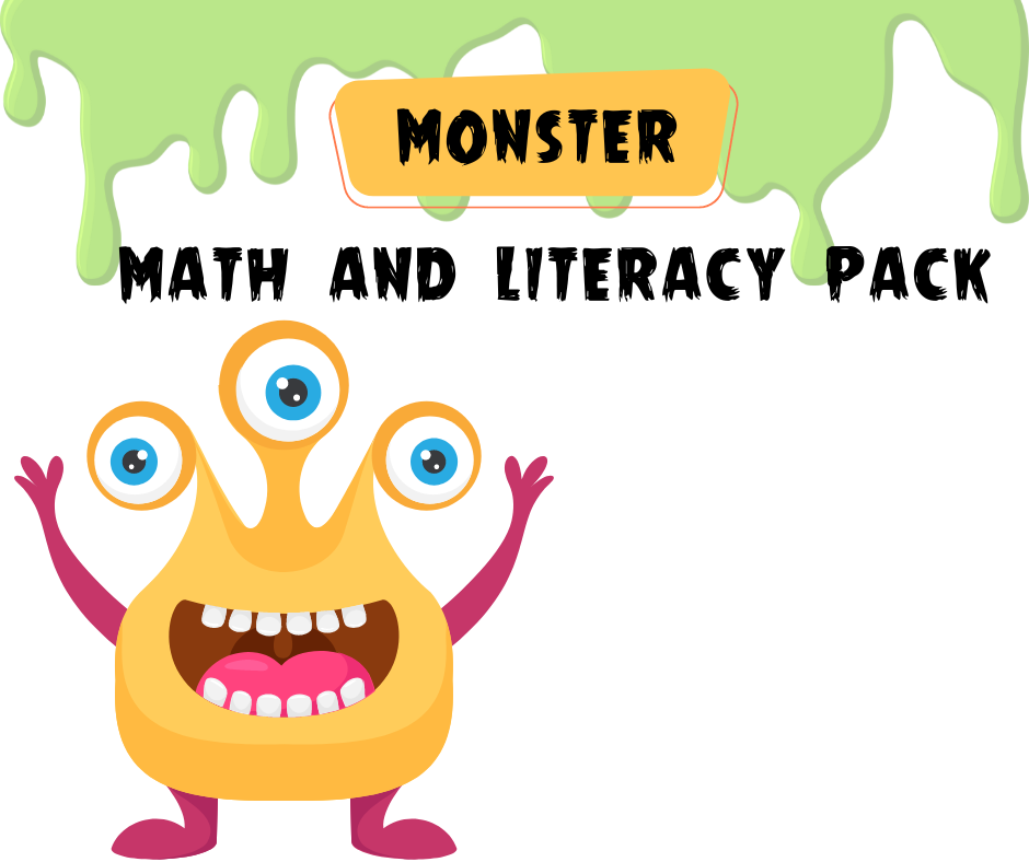 Monster Themed Downloadable Preschool Math and Literacy Pack
